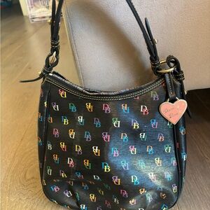 Dooney & Bourke Black Bag with Multicolor Logo